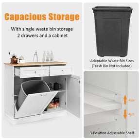 Giantex Kitchen Trash Cabinet, Tilt Out Trash Bin Cabinet with Single Trash Can Holder
