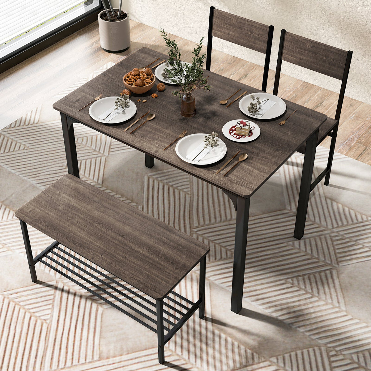 Giantex 4-Piece Dining Table & Chair Set