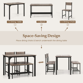 Giantex 4-Piece Dining Table & Chair Set