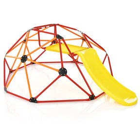 96" x 72" x 36" Kids Climbing Dome Outdoor Toddlers Jungle Gym Geodesic Climber with Slide and Fabric Cushion for Playground