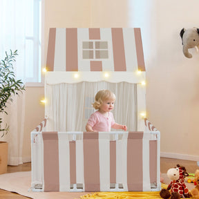 2-in-1 Kids Play Tent with Playpen and Washable Cotton Mat