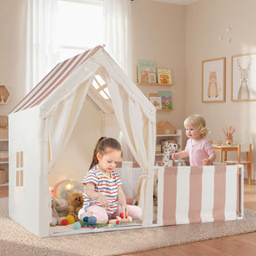 2-in-1 Kids Play Tent with Playpen and Washable Cotton Mat