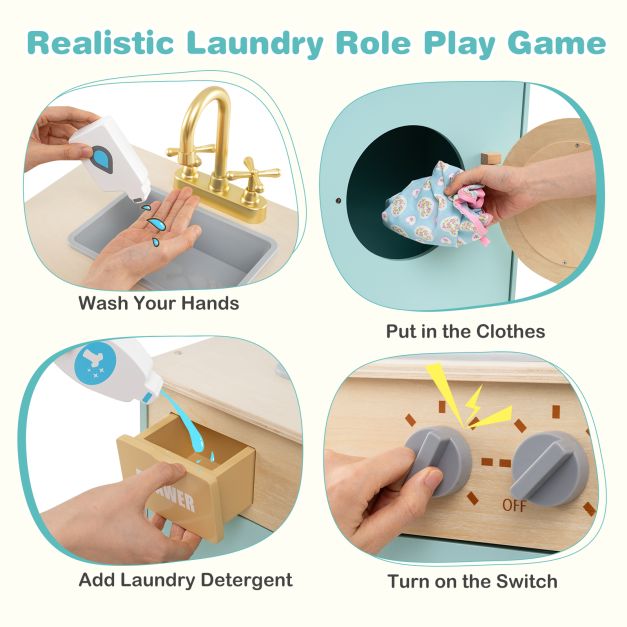 Kids Washer Playset Toy Washing Machine