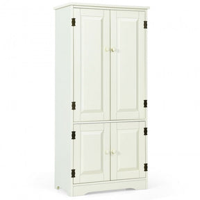 Freestanding Accent Floor Storage Cabinet Cupboard with Adjustable Shelves and Anti-toppling Device