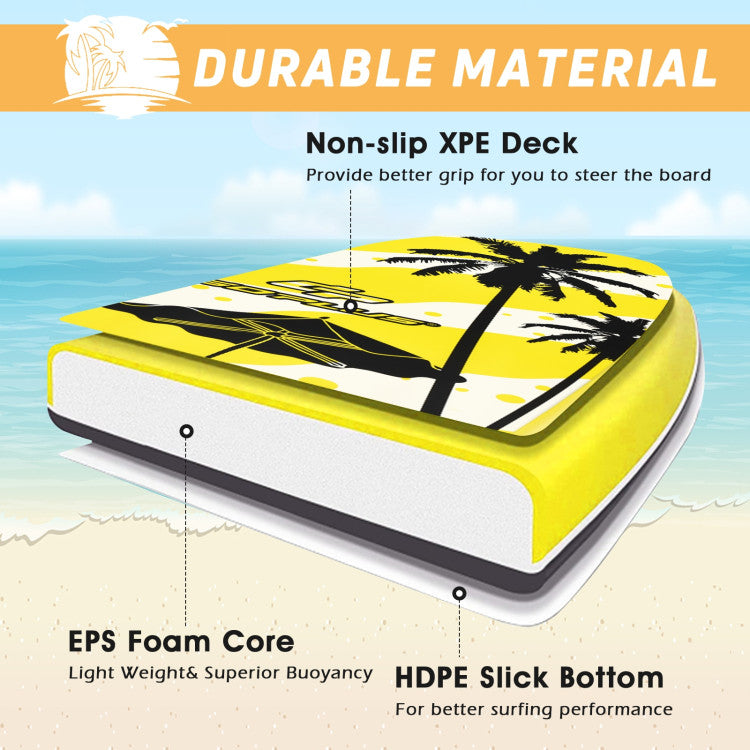 Lightweight Super Bodyboard Surfing with EPS Core Boarding and Leash & Wrist Strap