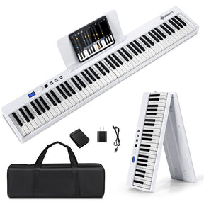 88-Key Foldable Digital Piano with MIDI & Wireless BT & Bag