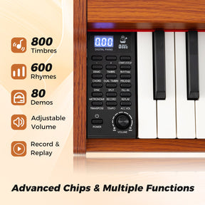 88-Key Keyboard Piano Set, Full Size Semi-weighted Digital Piano with Adjustable Stand