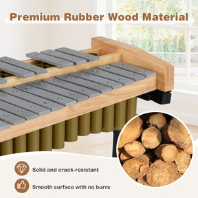 32 Note Marimba, Aluminum Xylophone, Adjustable Stand & Lockable Wheels for Beginners