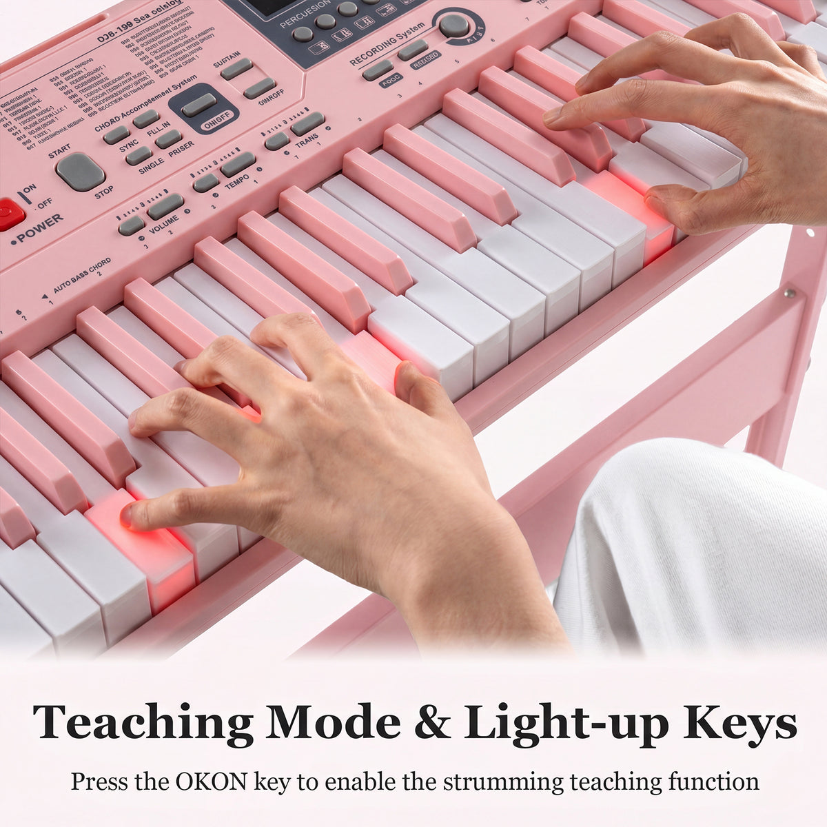 61 Keys Beginners Piano Keyboard, Electric Keyboard Kit with Adjustable Stand & Stool