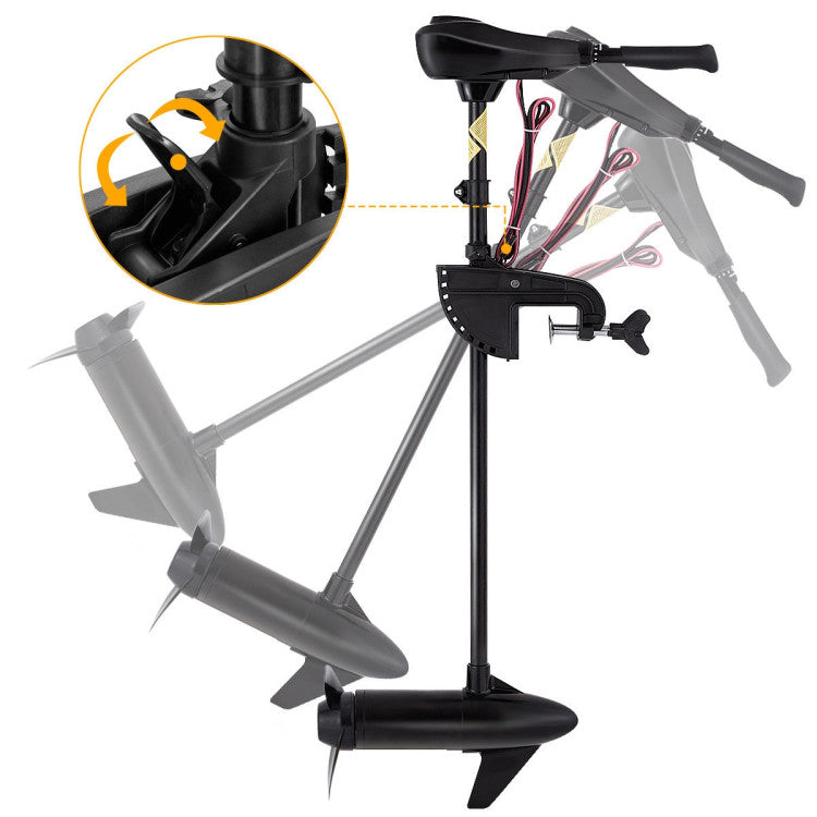 Marine Propeller 55lbs Freshwater Transom Mounted Trolling Motor 36" Shaft with Retractable and Rotatable Handles