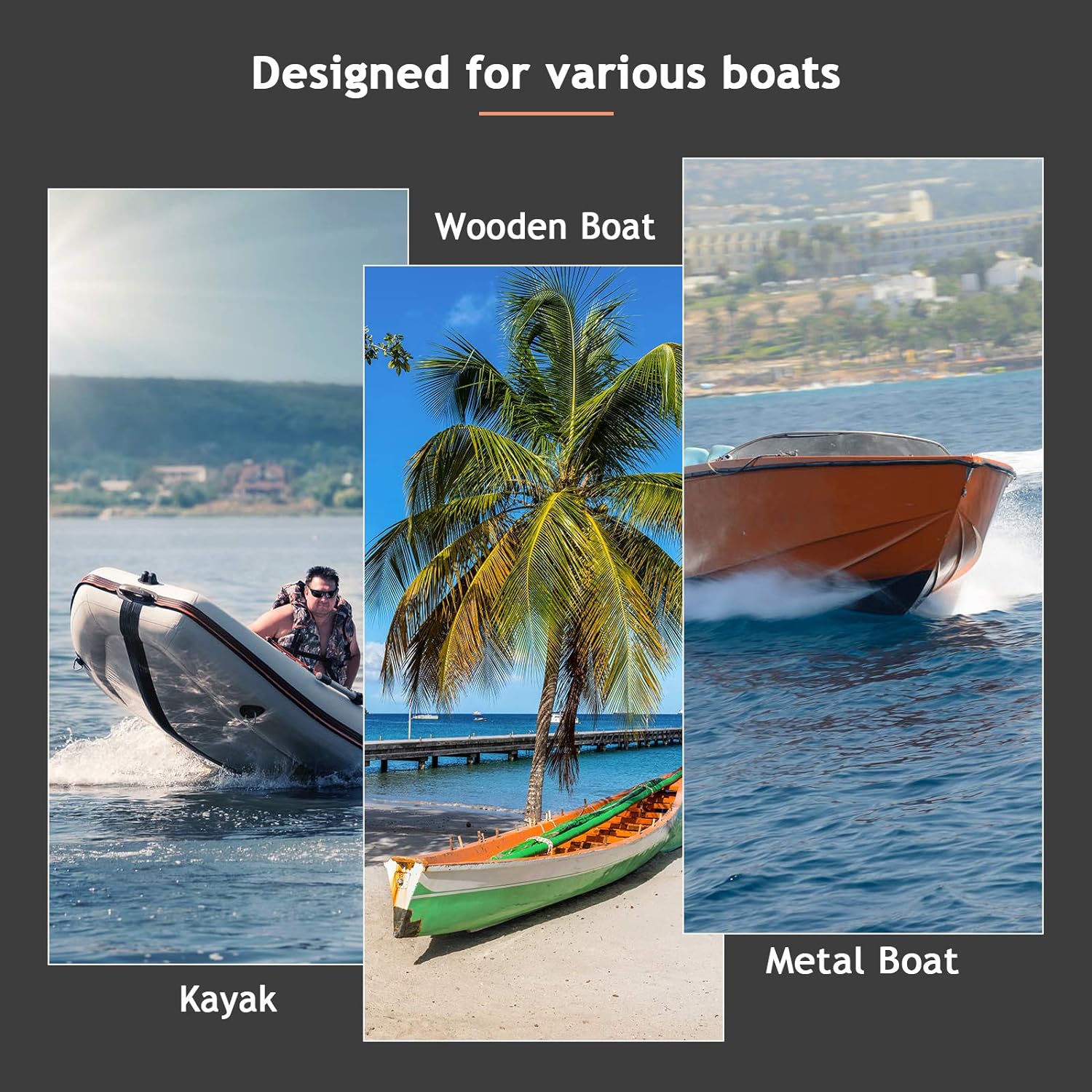 Marine Propeller 55lbs Freshwater Transom Mounted Trolling Motor 36" Shaft with Retractable and Rotatable Handles