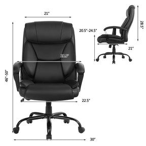 Massage Executive Office Chair with 6 Vibrating Points and Adjustable Height