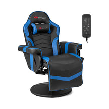 Massage Video Gaming Chair Height Adjustable Recliner 360° Swivel Office Chair with Retractable Footrest and Reclining Backrest