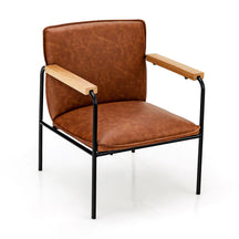Modern PU Leather Accent Chair Ergonomic Armchair Reading Lounge Chair with Padded Cushion