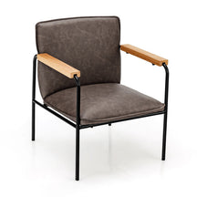 Modern PU Leather Accent Chair Ergonomic Armchair Reading Lounge Chair with Padded Cushion