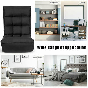 Multi-Position Adjustable Lazy Sofa Recliner Folding Floor Lounge Chair with Adjustable Backrest and Head