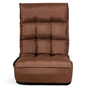 Multi-Position Adjustable Lazy Sofa Recliner Folding Floor Lounge Chair with Adjustable Backrest and Head
