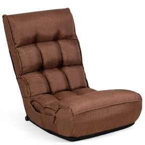 Multi-Position Adjustable Lazy Sofa Recliner Folding Floor Lounge Chair with Adjustable Backrest and Head