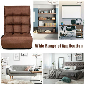 Multi-Position Adjustable Lazy Sofa Recliner Folding Floor Lounge Chair with Adjustable Backrest and Head