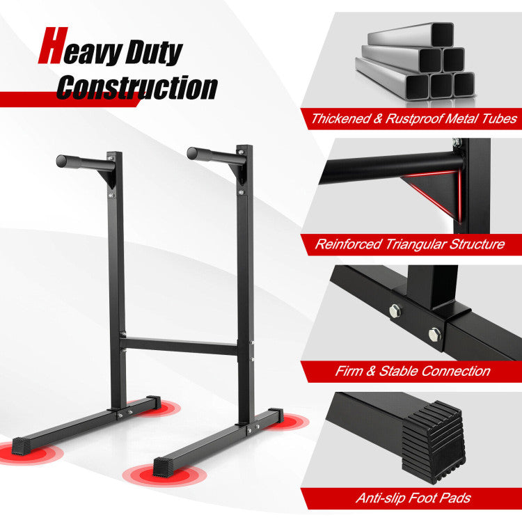 Multifunctional Heavy Duty Dip Stand with Foam Handles for Home and Gym