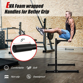 Multifunctional Heavy Duty Dip Stand with Foam Handles for Home and Gym