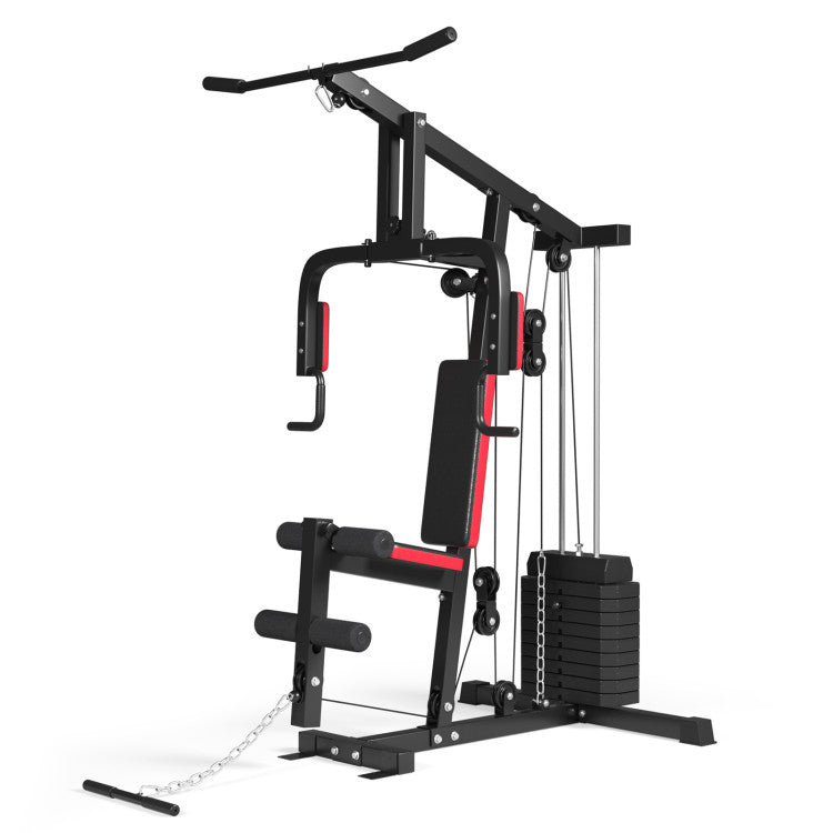 Multifunctional Weight Strength Training Machine with 100 lbs Weight Stack for Home Gym Exercise Workout