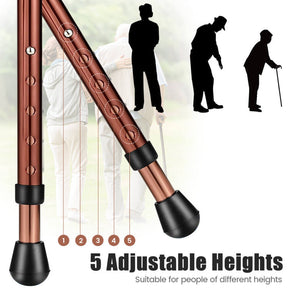 Multigot Folding Walking Stick Cane Seat Portable Adjustable Crutch Chair with LED Light and Retractable Legs