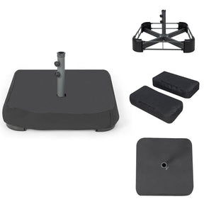 90 kg Patio Umbrella Base with Sandbags, 2 Tightening Knobs