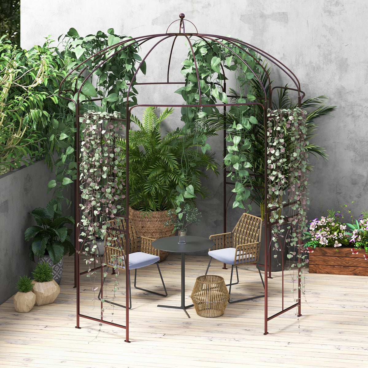 Birdcage Shape Garden Arbor, 211cm Wide x 256cm High