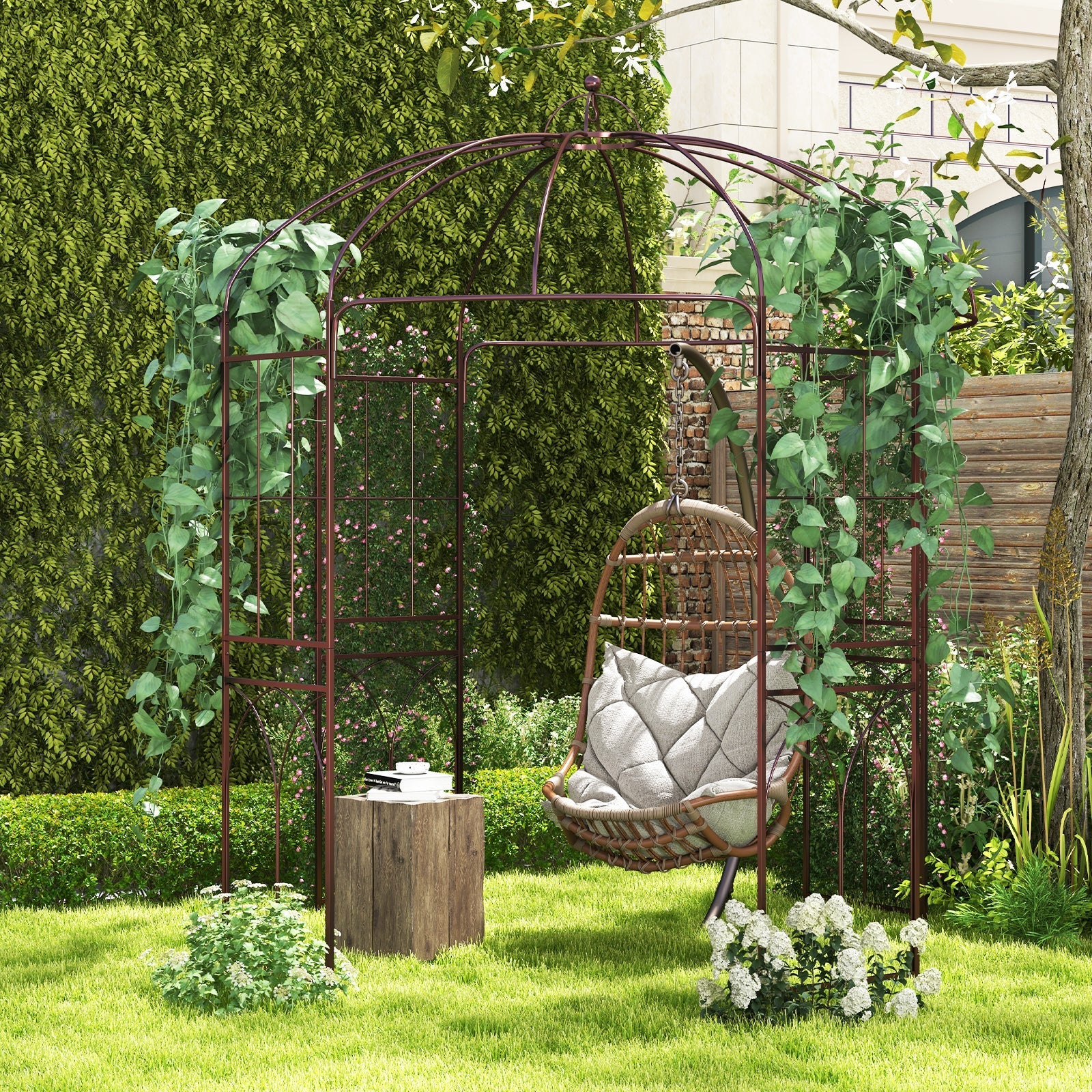 Birdcage Shape Garden Arbor, 211cm Wide x 256cm High