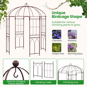 Birdcage Shape Garden Arbor, 211cm Wide x 256cm High