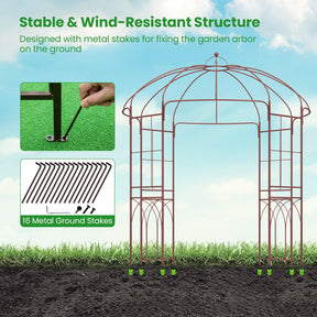 Birdcage Shape Garden Arbor, 211cm Wide x 256cm High