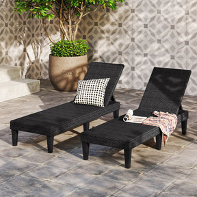 3-Position Reclining Chair with Waterproof Rattan Textured PP Surface