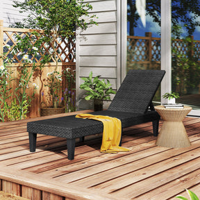 3-Position Reclining Chair with Waterproof Rattan Textured PP Surface