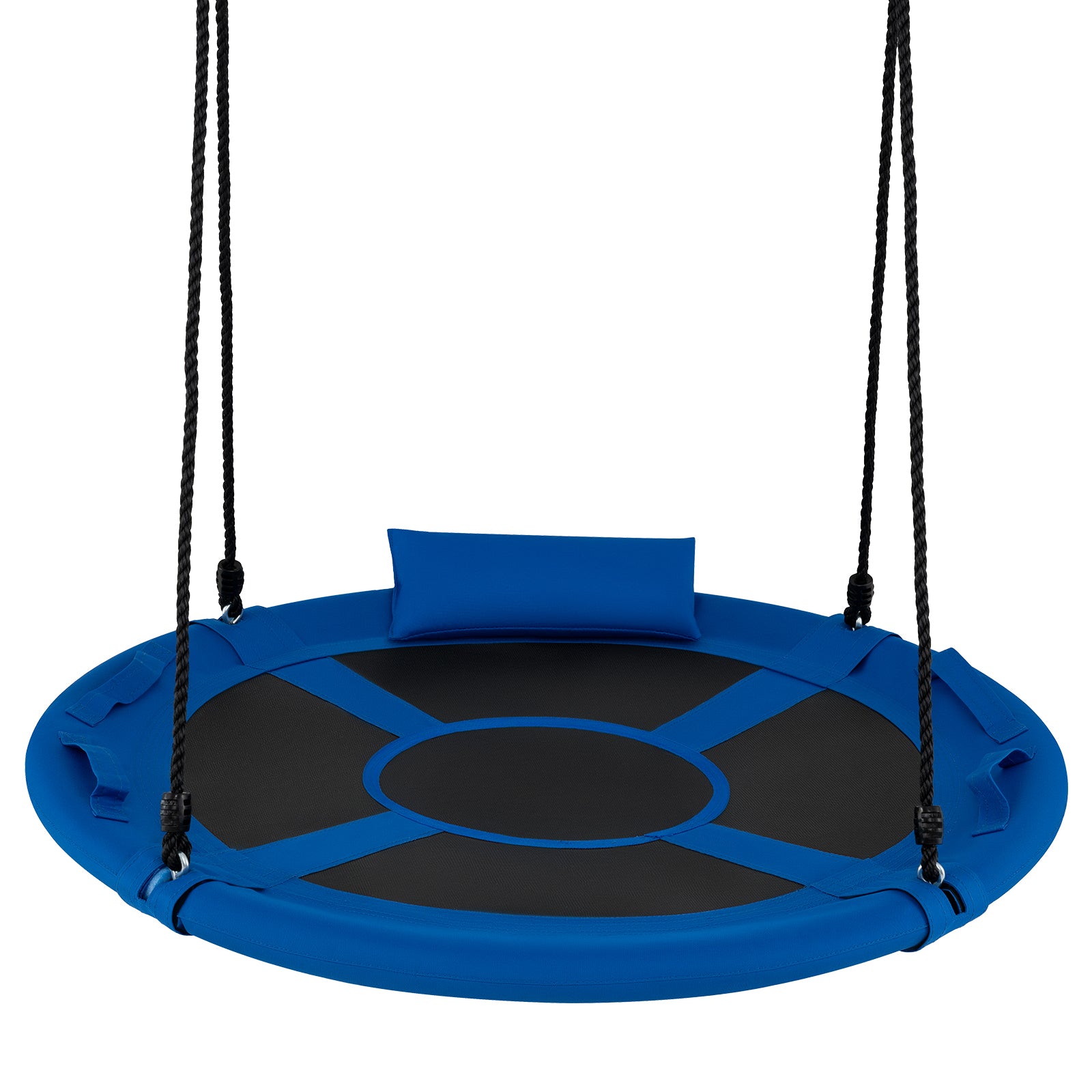 100 cm Tree Swing, Outdoor Saucer Flying Swing w/Soft Headrest, Built-in Handles and Adjustable Hanging Straps
