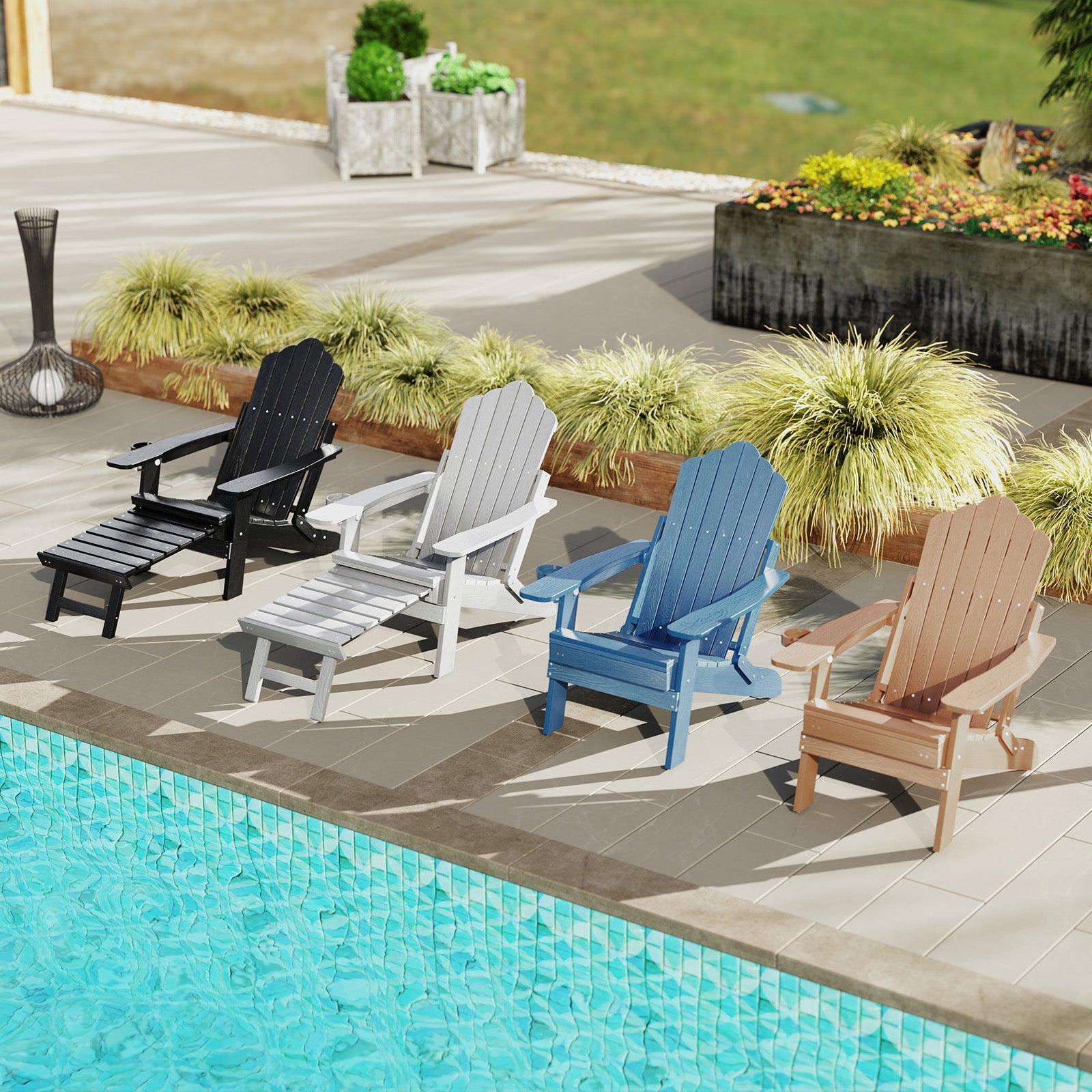 All-Weather HIPS Patio Adirondack Chair 180kg Loaded