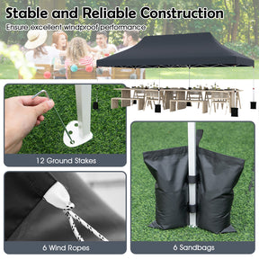 3 X 6 M Pop up Canopy Tent, Foldable Portable Outdoor Gazebo w/ Carry Bag, 6 Sandbags