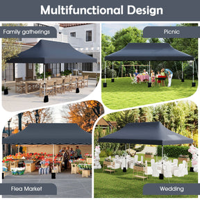 3 X 6 M Pop up Canopy Tent, Foldable Portable Outdoor Gazebo w/ Carry Bag, 6 Sandbags