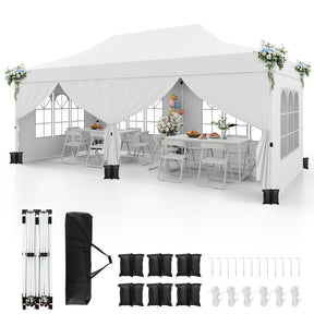 3 x 6 M Pop up Canopy with 6 Sidewalls, Outdoor Canopy Tent