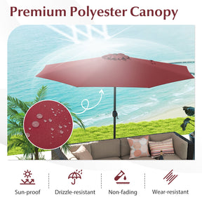 3.6 m Patio Outdoor Market Umbrella With Crank Handle