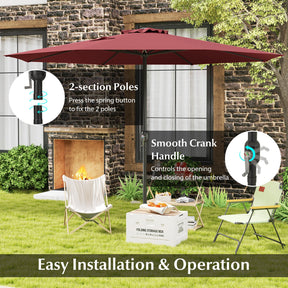 3.6 m Patio Outdoor Market Umbrella With Crank Handle