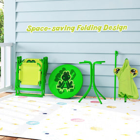 Toddler Outdoor Activity Table with 2 Folding Chairs & a Height Adjustable Umbrella