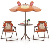 Baby Joy Toddler Outdoor Activity Table with 2 Folding Chairs & a Height Adjustable Umbrella