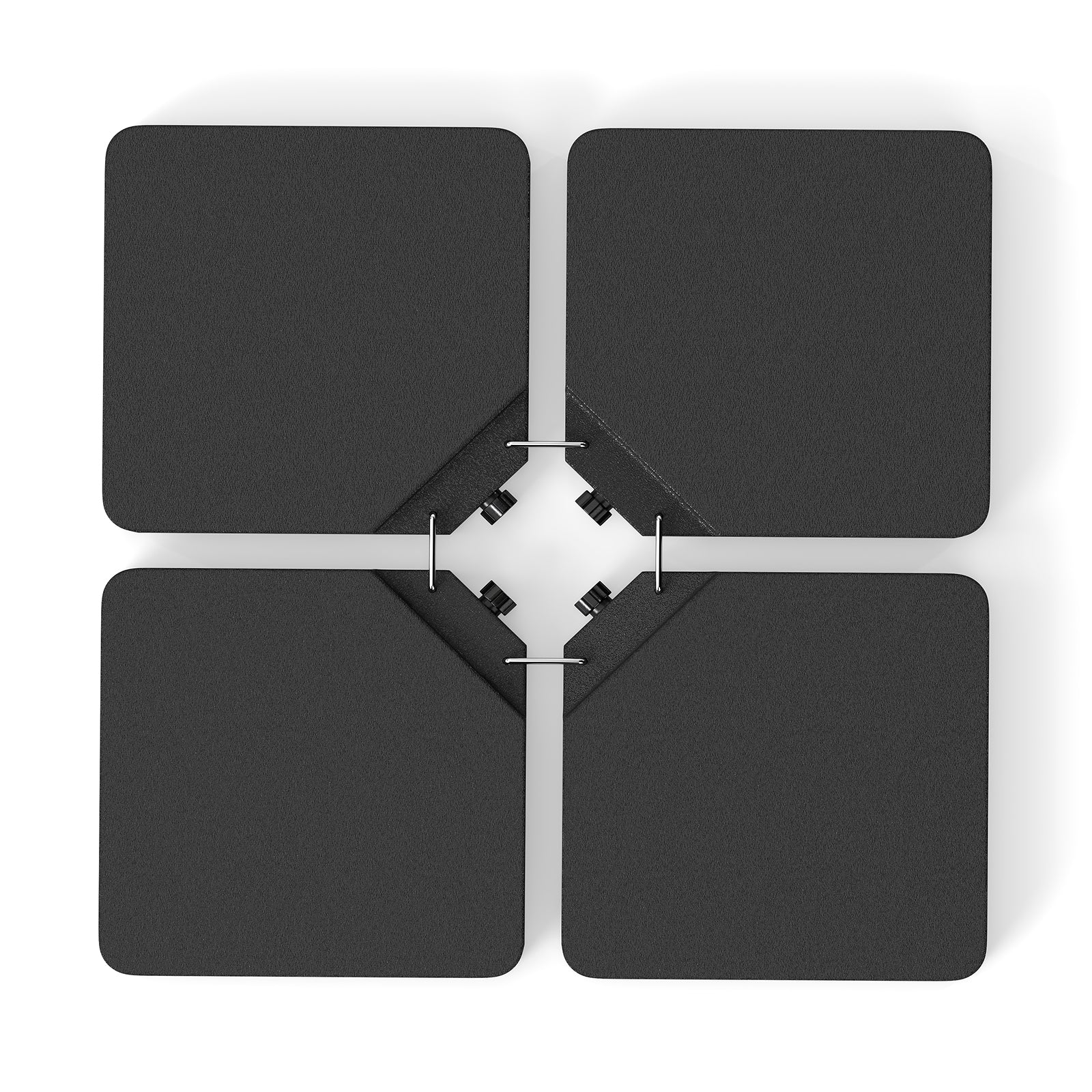 Patio Offset Umbrella Base, 100kg Capacity, Heavy-Duty 4-Piece Square Plate Set