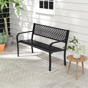 Outdoor Loveseat Chair for Porch, Lawn and Yard, Black/Gray