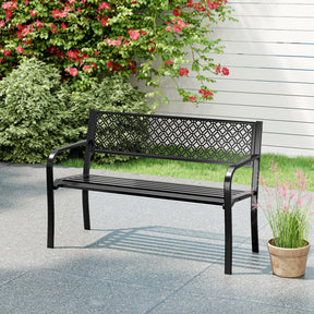 Outdoor Loveseat Chair for Porch, Lawn and Yard, Black/Gray