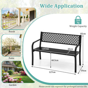 Outdoor Loveseat Chair for Porch, Lawn and Yard, Black/Gray