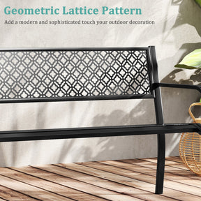 Outdoor Loveseat Chair for Porch, Lawn and Yard, Black/Gray