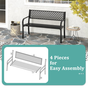 Outdoor Loveseat Chair for Porch, Lawn and Yard, Black/Gray