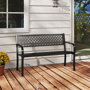 Outdoor Loveseat Chair for Porch, Lawn and Yard, Black/Gray